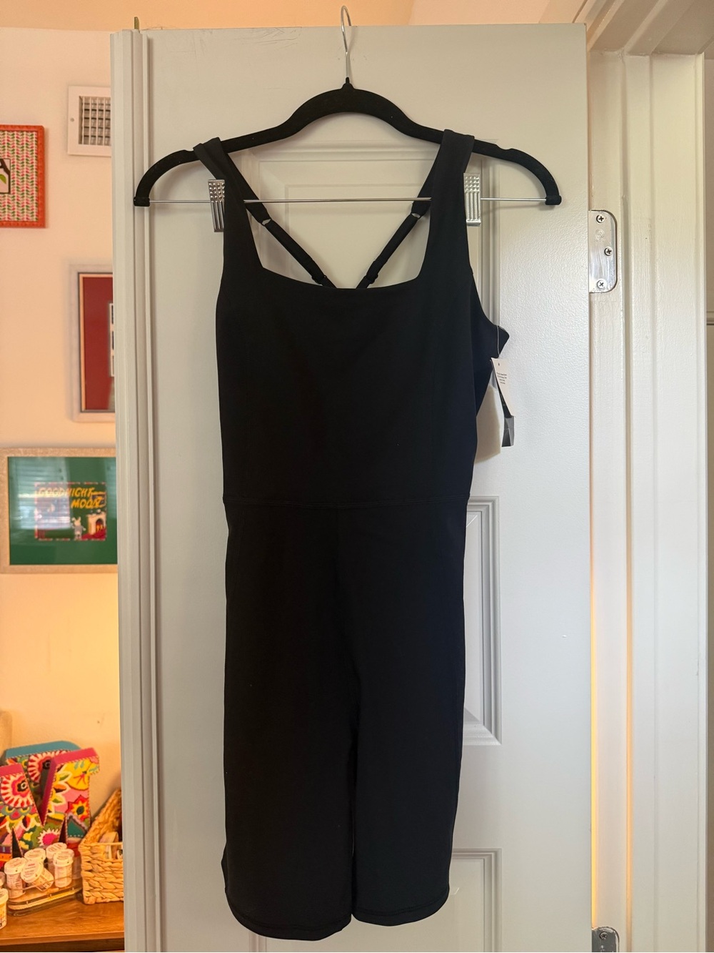 Abercrombie YPB Sculptlux active onesie romper black - square neck